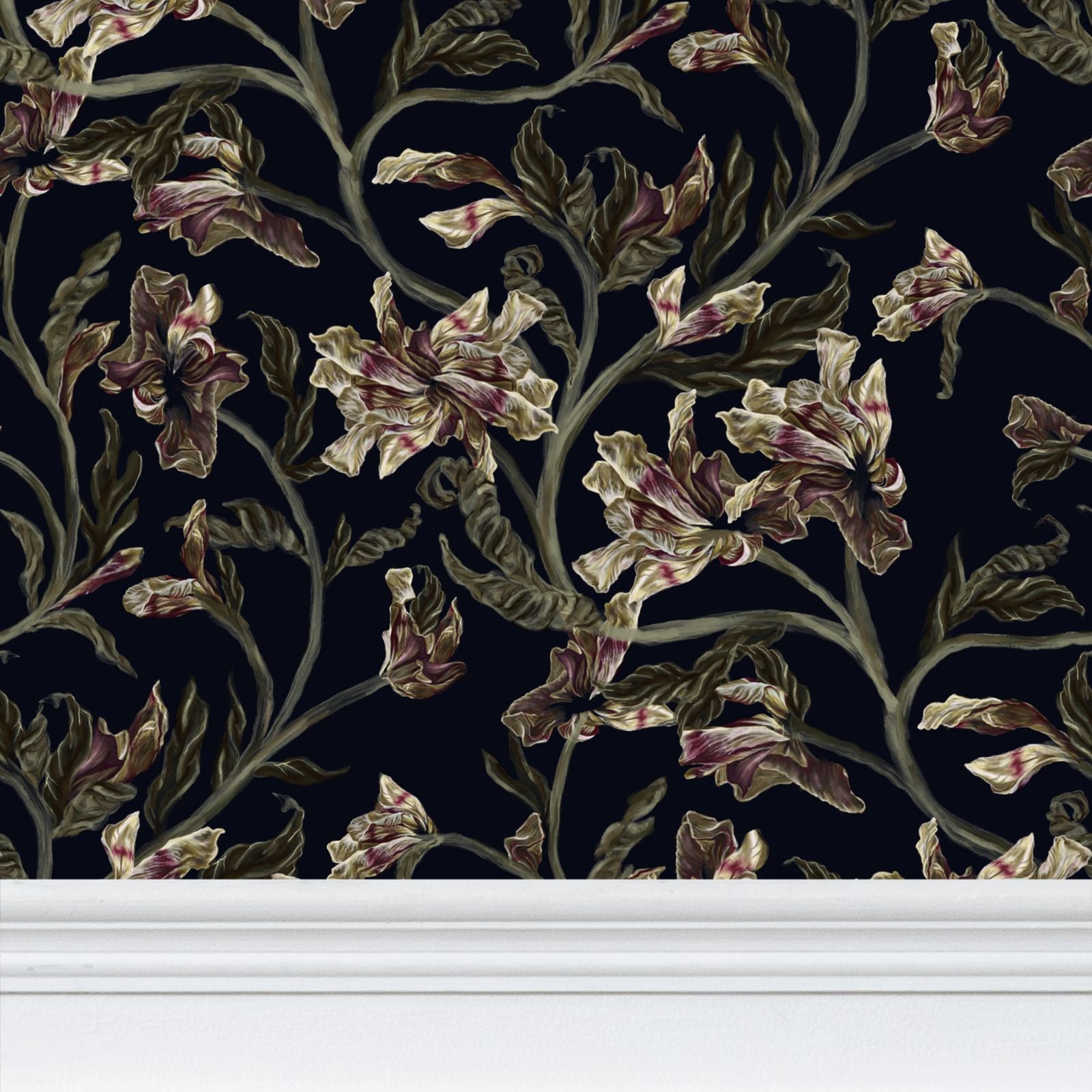 Daylillies in Dark Blue