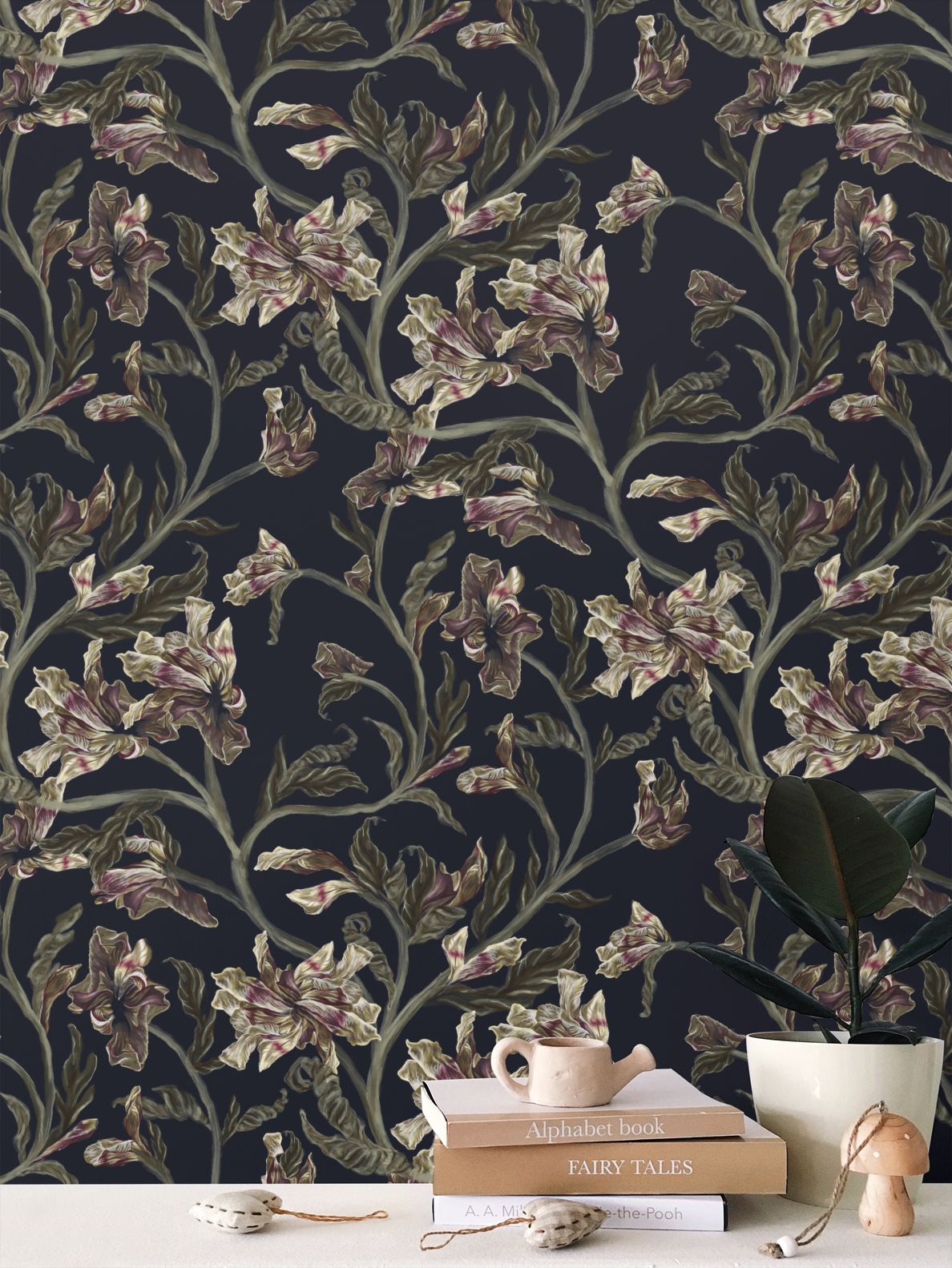 Daylillies in Dark Blue