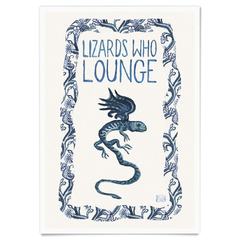 Lizards Who Lounge Art Print